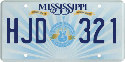 MS license plate HJD321