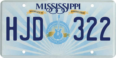 MS license plate HJD322