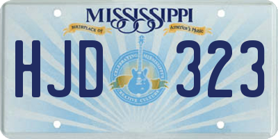 MS license plate HJD323