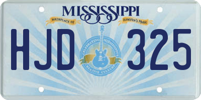 MS license plate HJD325