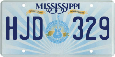MS license plate HJD329
