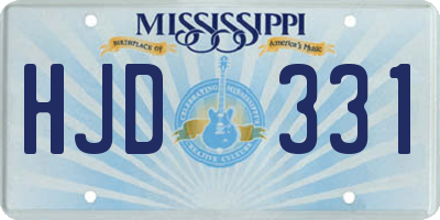 MS license plate HJD331