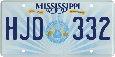 MS license plate HJD332