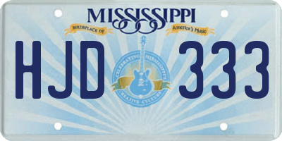 MS license plate HJD333
