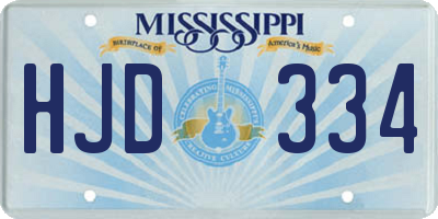 MS license plate HJD334