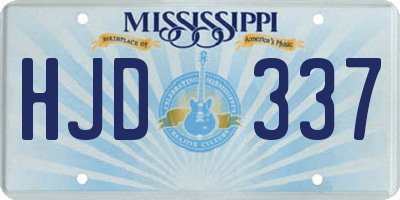 MS license plate HJD337