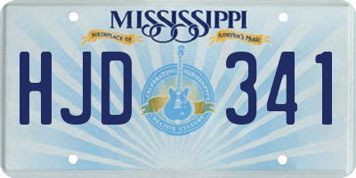 MS license plate HJD341