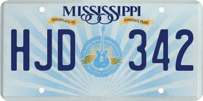MS license plate HJD342