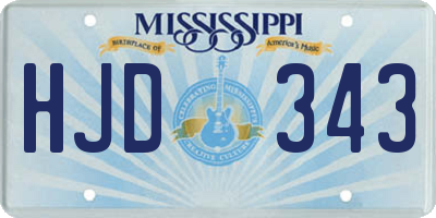 MS license plate HJD343