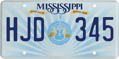 MS license plate HJD345