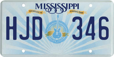 MS license plate HJD346