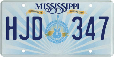 MS license plate HJD347