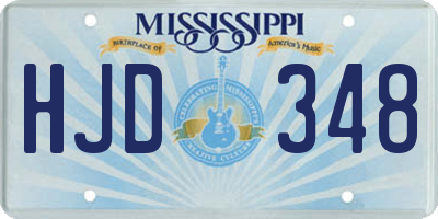 MS license plate HJD348