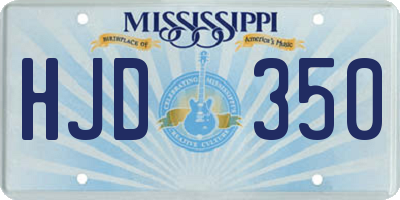 MS license plate HJD350