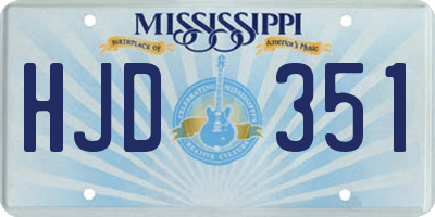 MS license plate HJD351