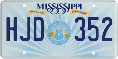 MS license plate HJD352