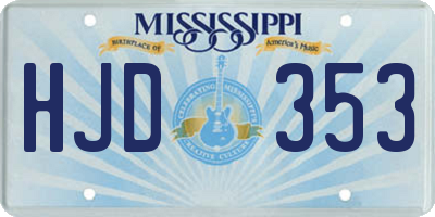 MS license plate HJD353