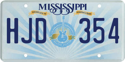 MS license plate HJD354