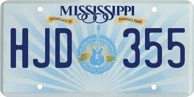 MS license plate HJD355