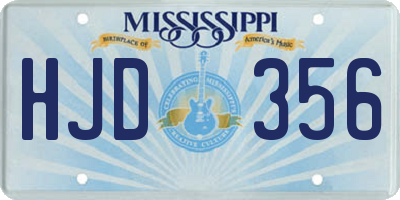 MS license plate HJD356