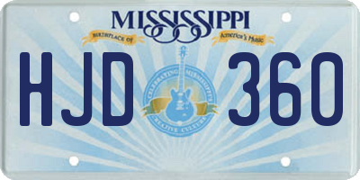 MS license plate HJD360