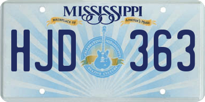 MS license plate HJD363