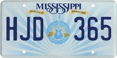 MS license plate HJD365