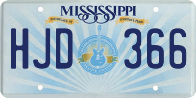 MS license plate HJD366
