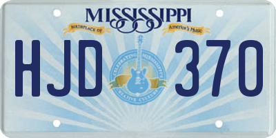 MS license plate HJD370