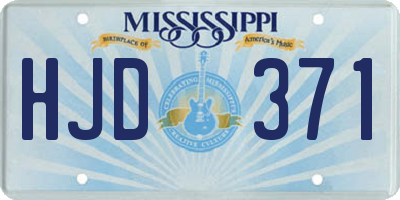 MS license plate HJD371