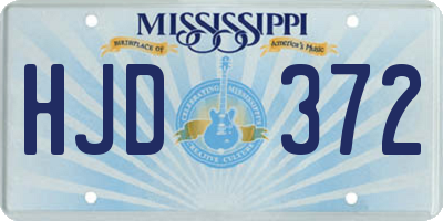MS license plate HJD372