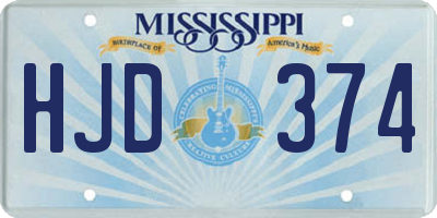 MS license plate HJD374
