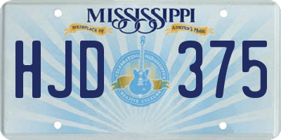 MS license plate HJD375