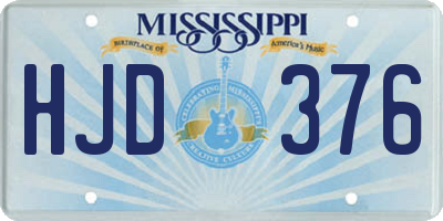 MS license plate HJD376