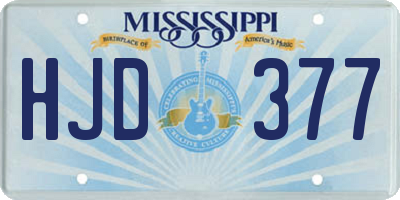 MS license plate HJD377