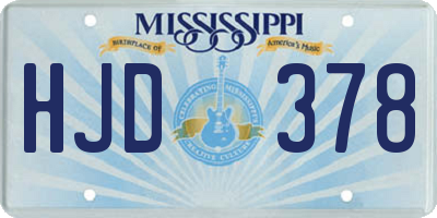 MS license plate HJD378