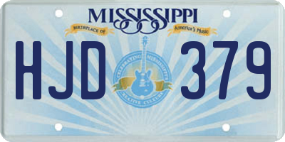 MS license plate HJD379