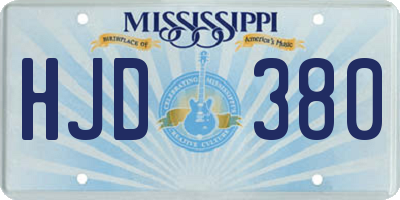 MS license plate HJD380
