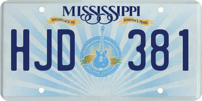 MS license plate HJD381