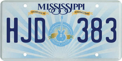 MS license plate HJD383