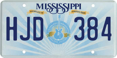 MS license plate HJD384