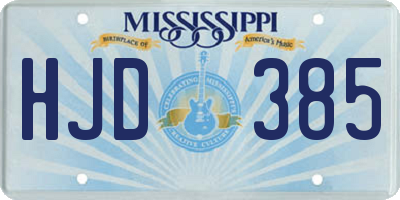 MS license plate HJD385