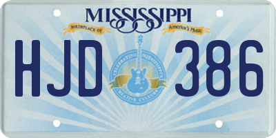 MS license plate HJD386