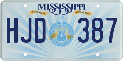 MS license plate HJD387