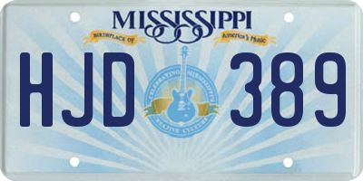 MS license plate HJD389