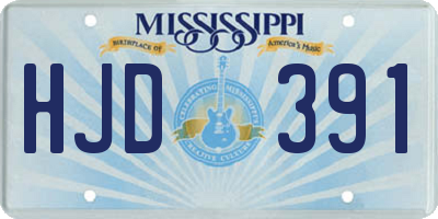 MS license plate HJD391