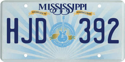 MS license plate HJD392