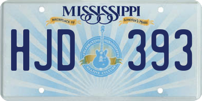 MS license plate HJD393