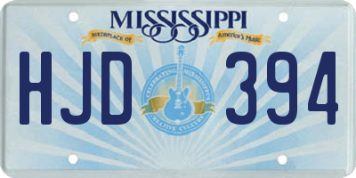 MS license plate HJD394