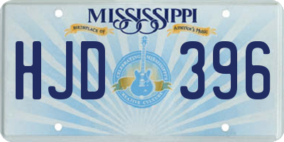 MS license plate HJD396